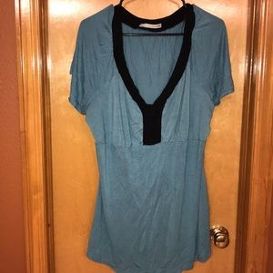 Teal short sleeve top
